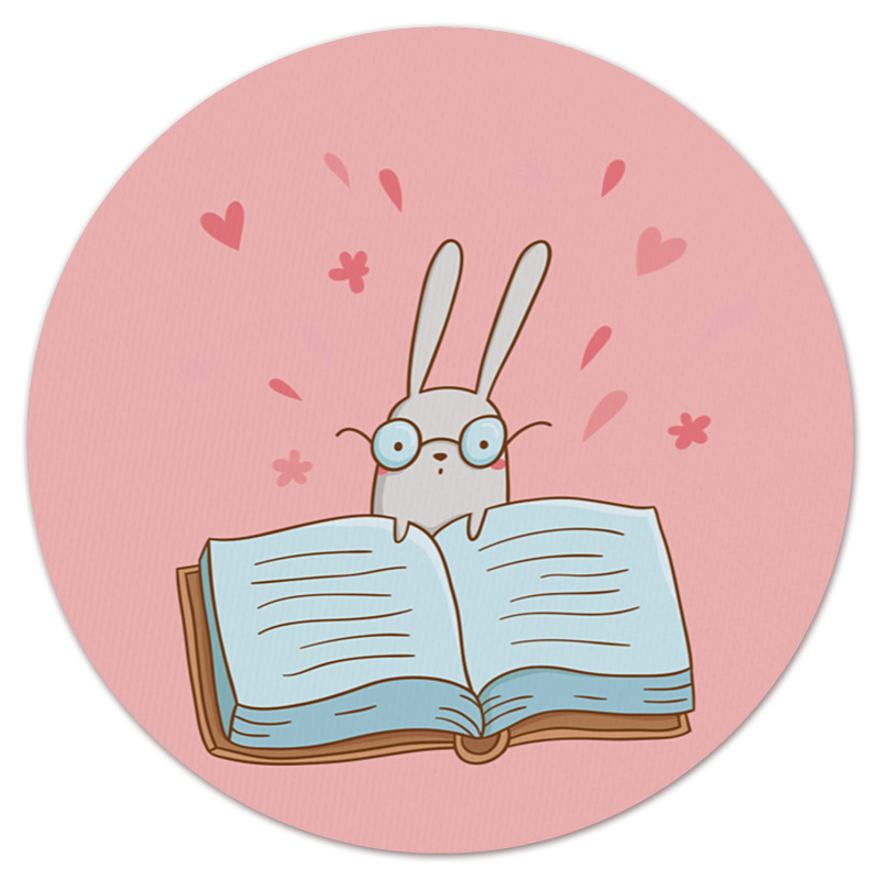 Printio Коврик для мышки (круглый) Умный кролик в очках