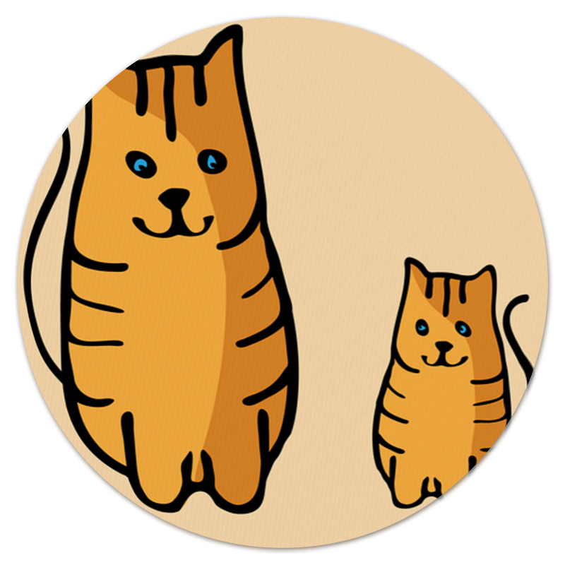 Printio Коврик для мышки (круглый) Два котика, смотрящие друг на друга