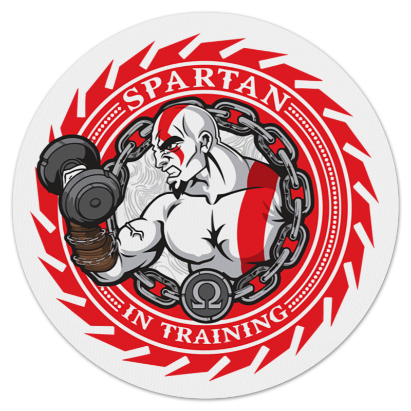 Printio Коврик для мышки (круглый) Spartan in training