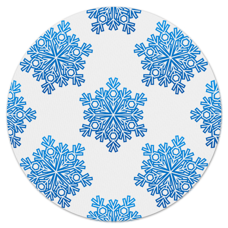 Printio Коврик для мышки (круглый) Голубые снежинки