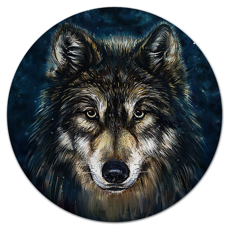Printio Коврик для мышки (круглый) Волки фэнтези. седой волк printio пазл магнитный 27 4×30 4 см 210 элементов волки фэнтези седой волк