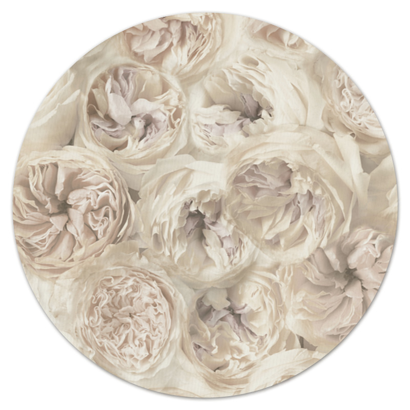 Printio Коврик для мышки (круглый) Белые цветы