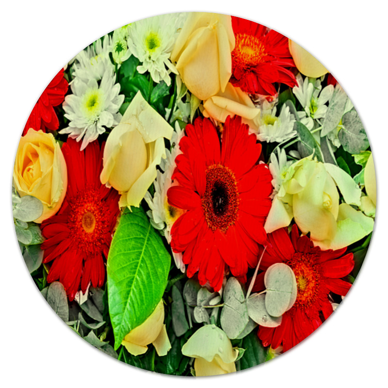 Printio Коврик для мышки (круглый) Букет цветов