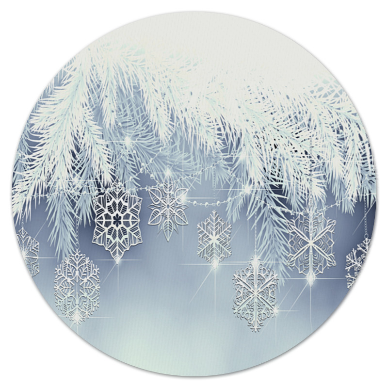 Printio Коврик для мышки (круглый) Снежная елка