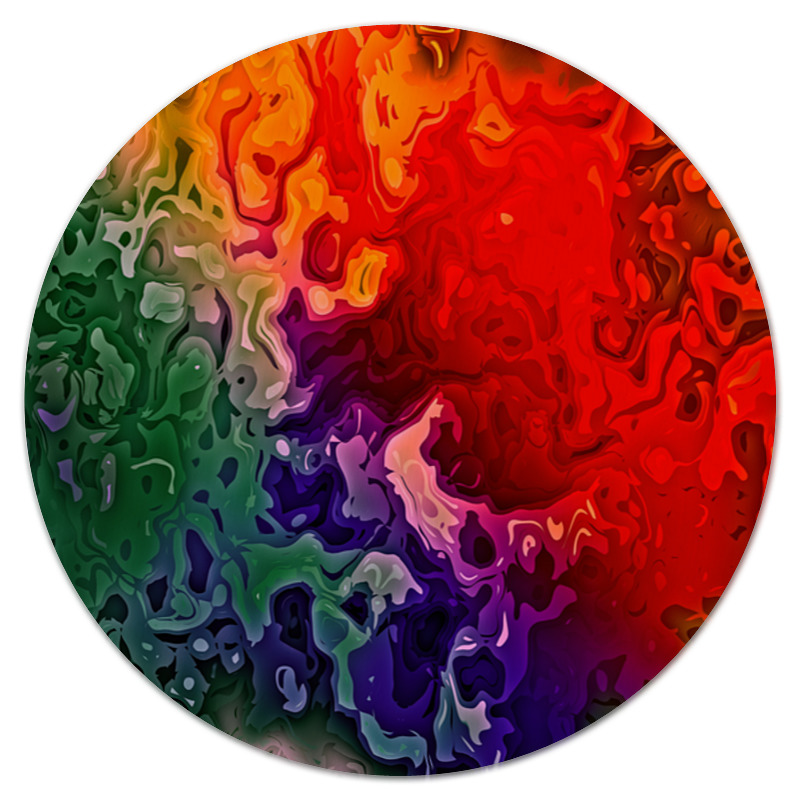Printio Коврик для мышки (круглый) Цветные краски