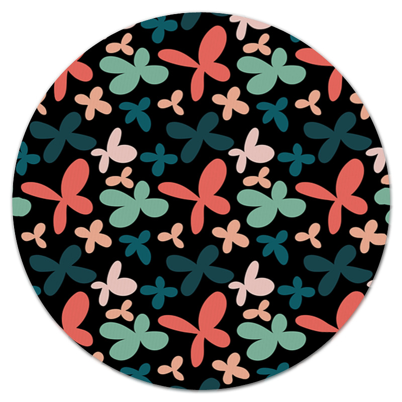 Printio Коврик для мышки (круглый) узор цветов