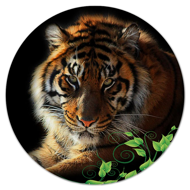 Printio Коврик для мышки (круглый) Тигры. живая природа