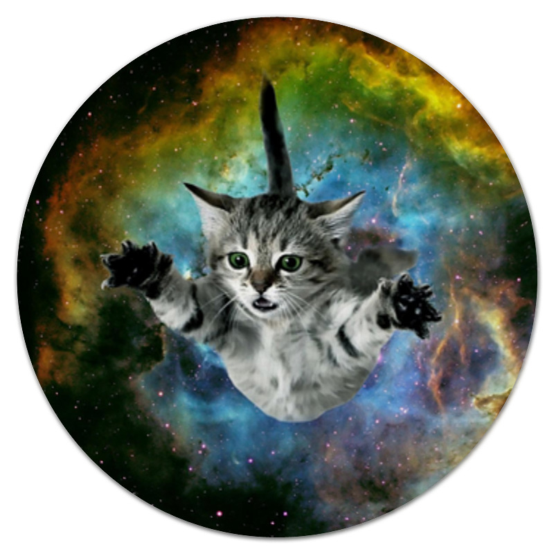 Printio Коврик для мышки (круглый) Кошки в космосе