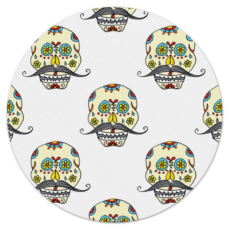Printio Коврик для мышки (круглый) Роспись на черепе