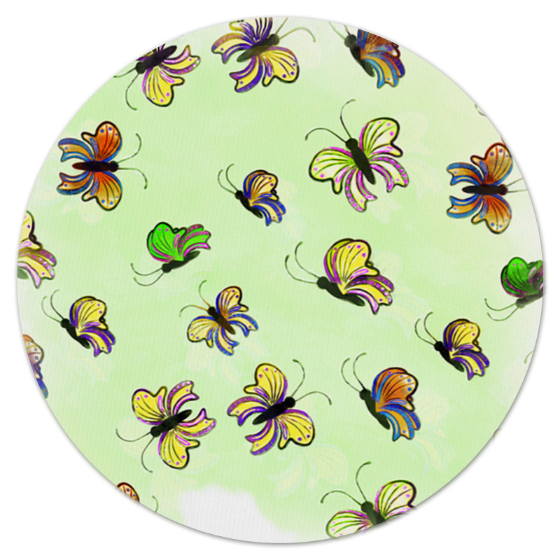 Printio Коврик для мышки (круглый) Бабочки