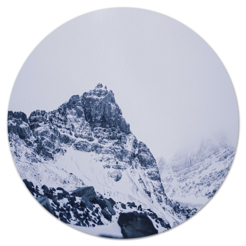 Printio Коврик для мышки (круглый) Снежные скалы