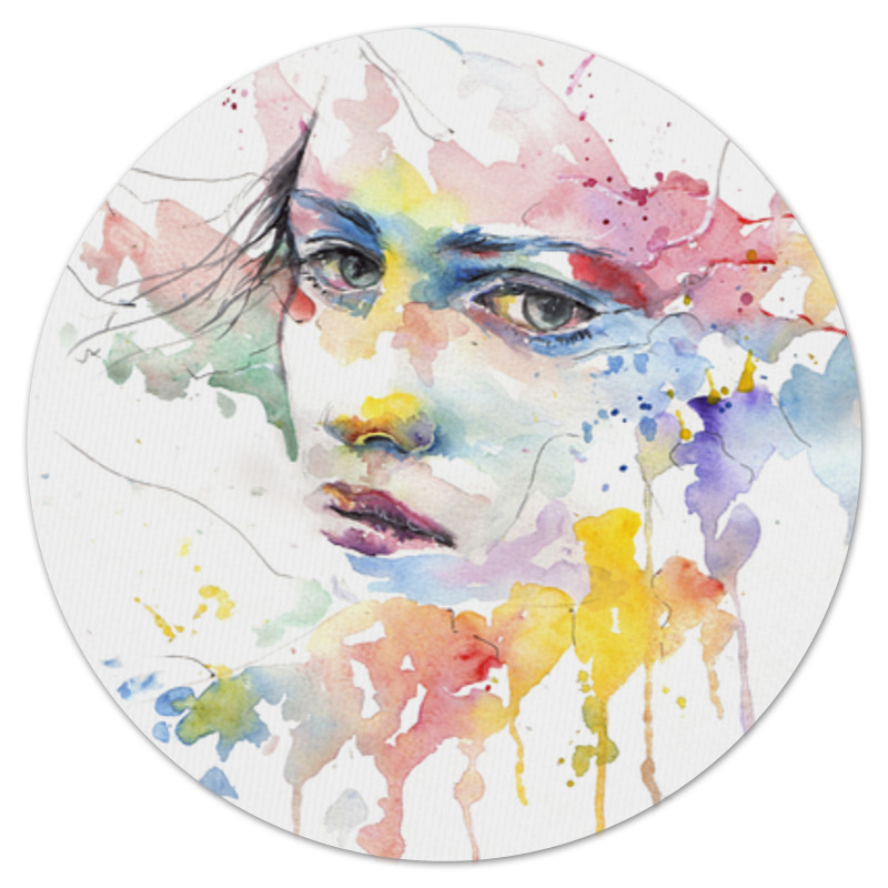 Printio Коврик для мышки (круглый) Абстрактная акварель printio коврик для мышки круглый портрет красивой девушки в ярких красках