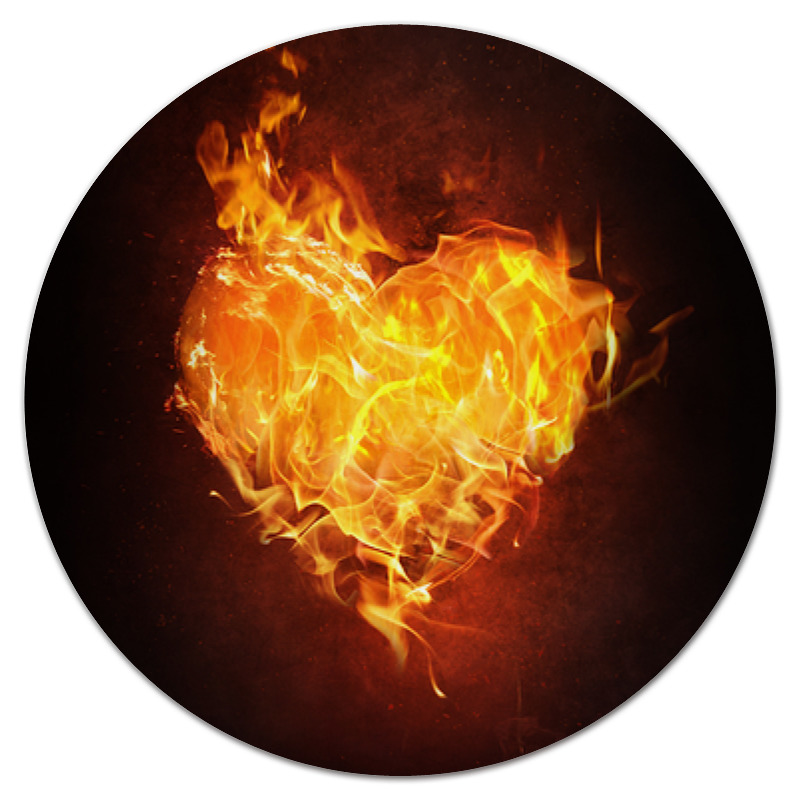 Printio Коврик для мышки (круглый) Огненное сердце printio коврик для мышки круглый огненное сердце