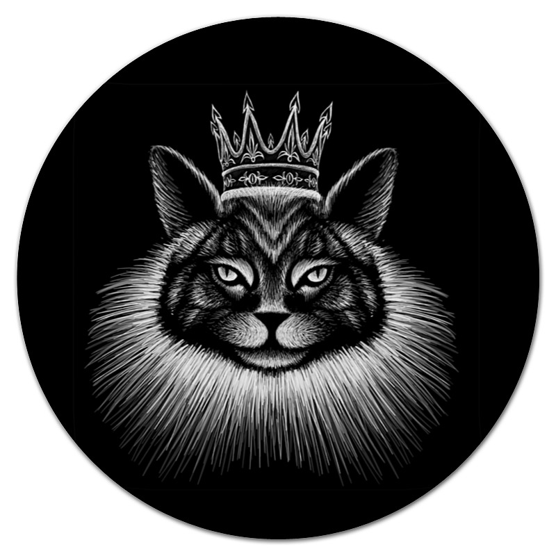 Printio Коврик для мышки (круглый) Кошачий король.