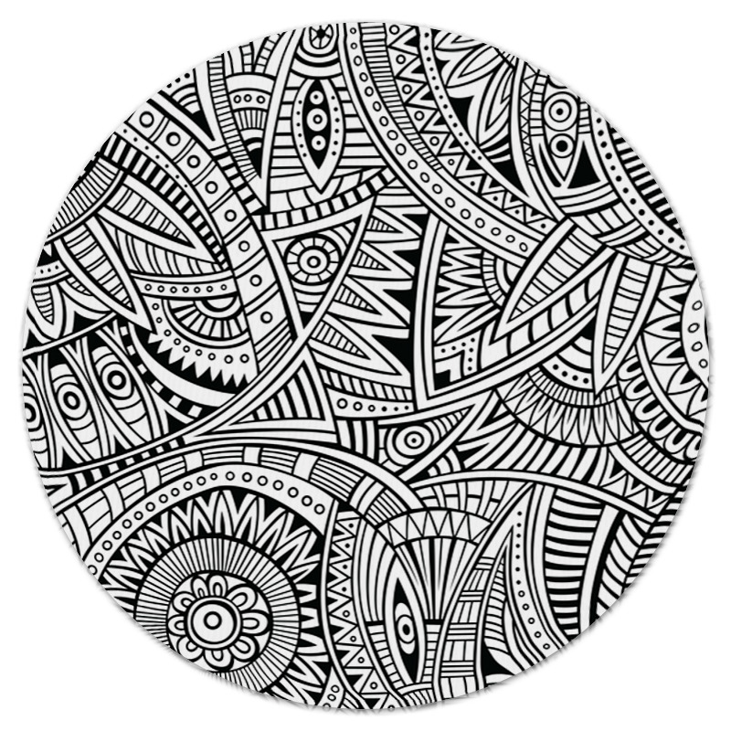 Printio Коврик для мышки (круглый) Черно-белый узор