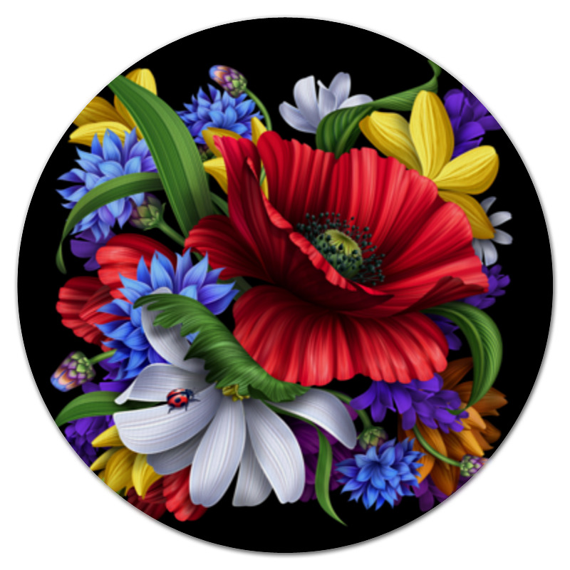 Printio Коврик для мышки (круглый) Композиция цветов