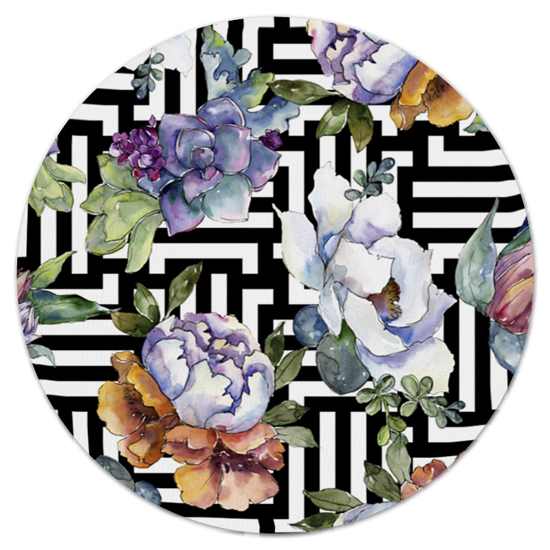 Printio Коврик для мышки (круглый) Цветы