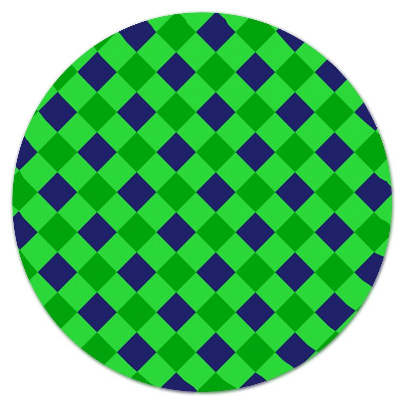 Printio Коврик для мышки (круглый) Сине-зеленые квадраты