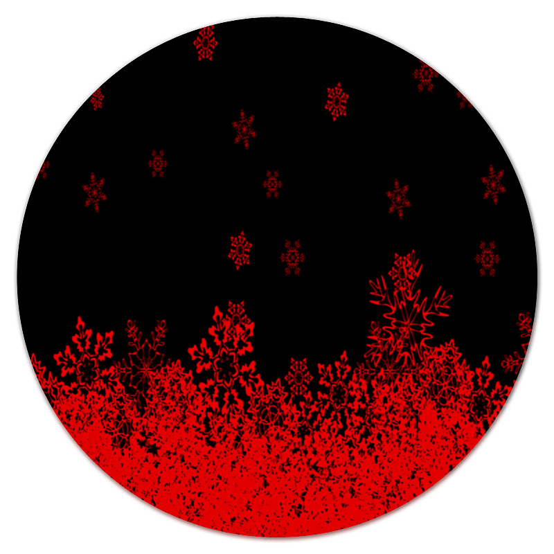 Printio Коврик для мышки (круглый) Красные снежинки