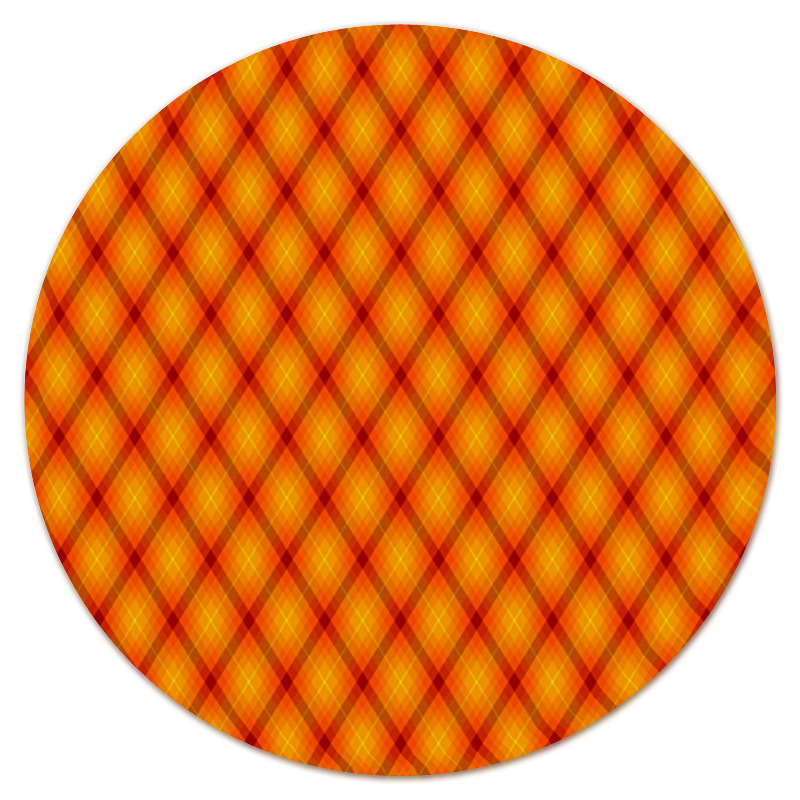 Printio Коврик для мышки (круглый) Клетка оранжевая