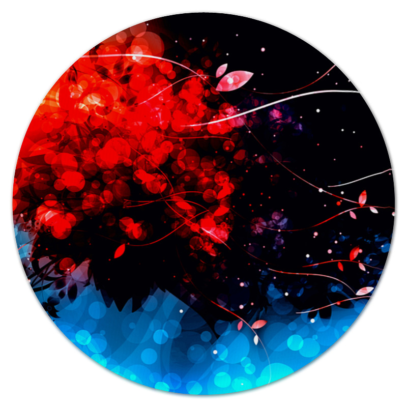 Printio Коврик для мышки (круглый) Сине-красные краски