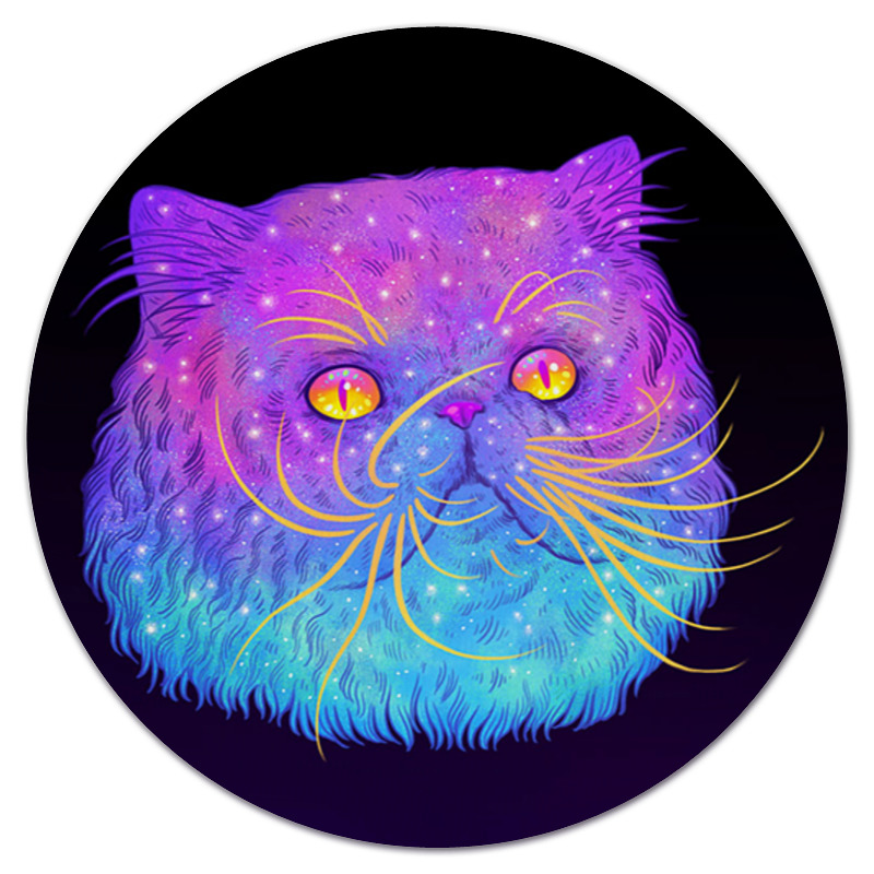 Printio Коврик для мышки (круглый) Галактический кот