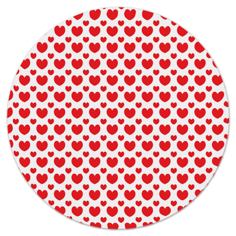 Printio Коврик для мышки (круглый) Красные сердечки