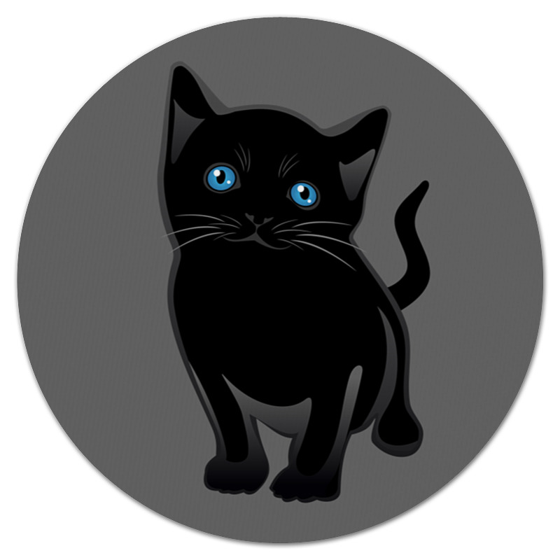 Printio Коврик для мышки (круглый) Чёрный котёнок.