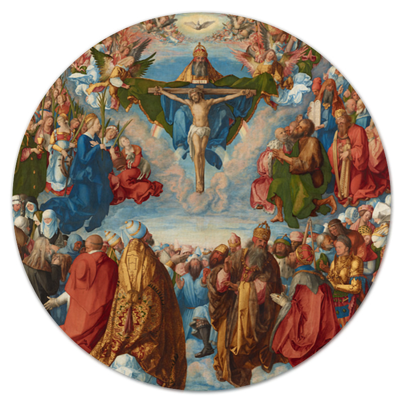 Printio Коврик для мышки (круглый) Поклонение святой троице (альбрехт дюрер)