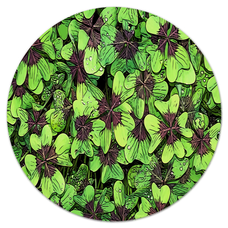 Printio Коврик для мышки (круглый) Зеленые цветы
