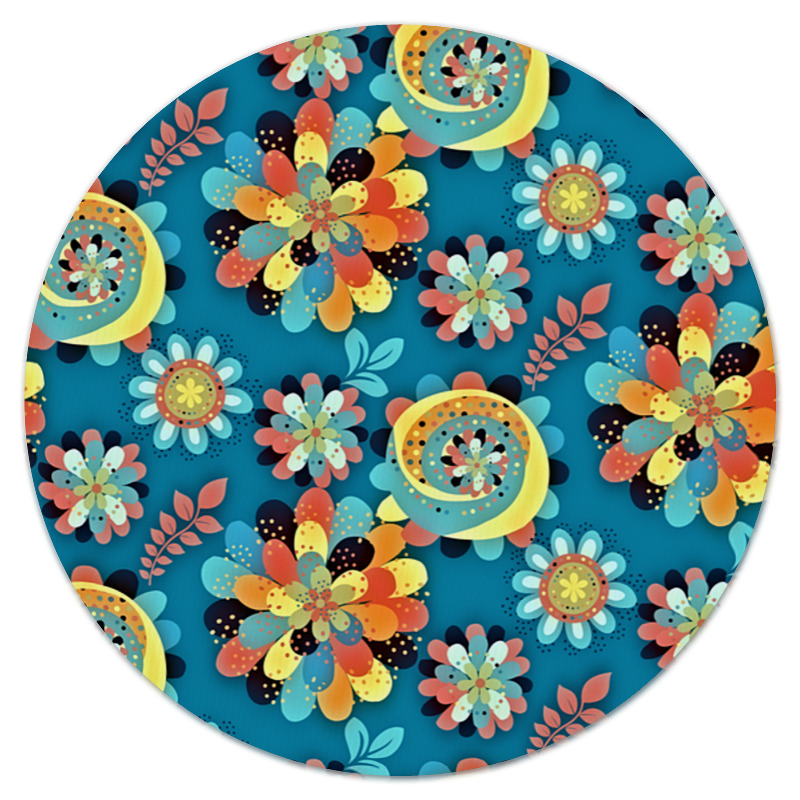 Printio Коврик для мышки (круглый) Цветы в красках printio коврик для мышки круглый закат в красках