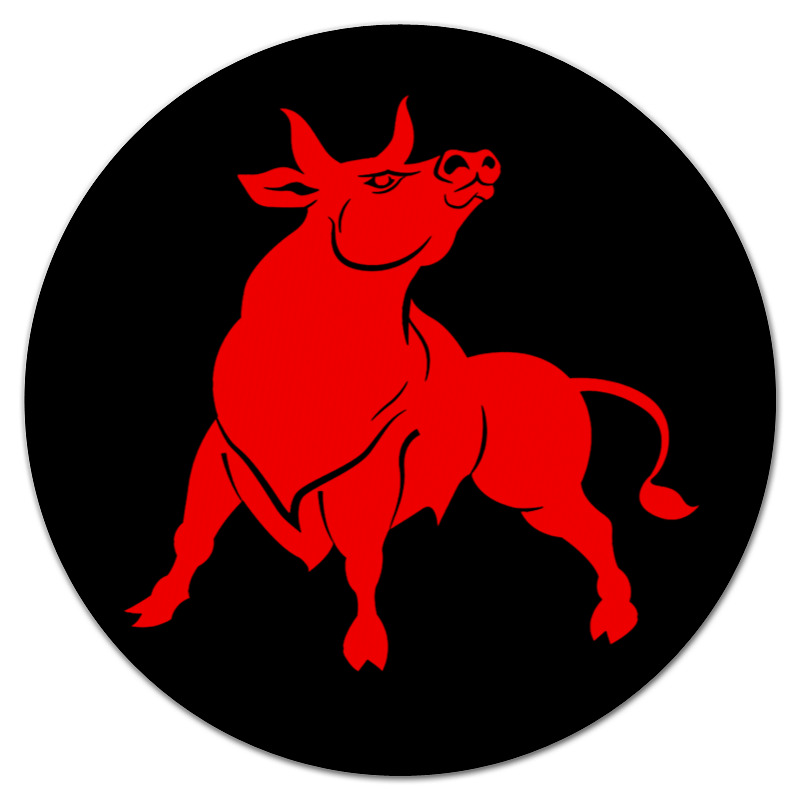 Printio Коврик для мышки (круглый) Красный бык