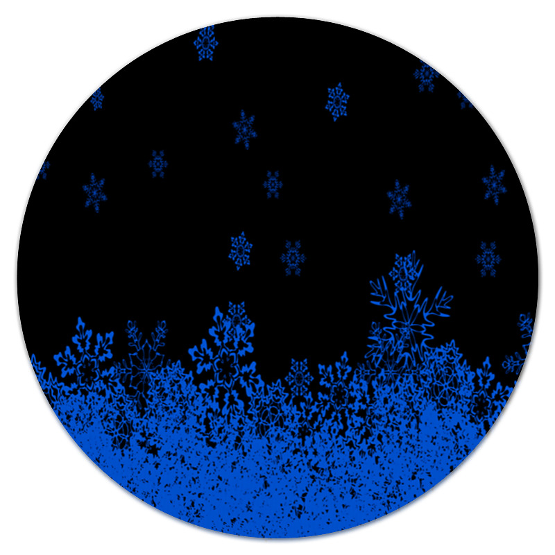 Printio Коврик для мышки (круглый) Синие снежинки