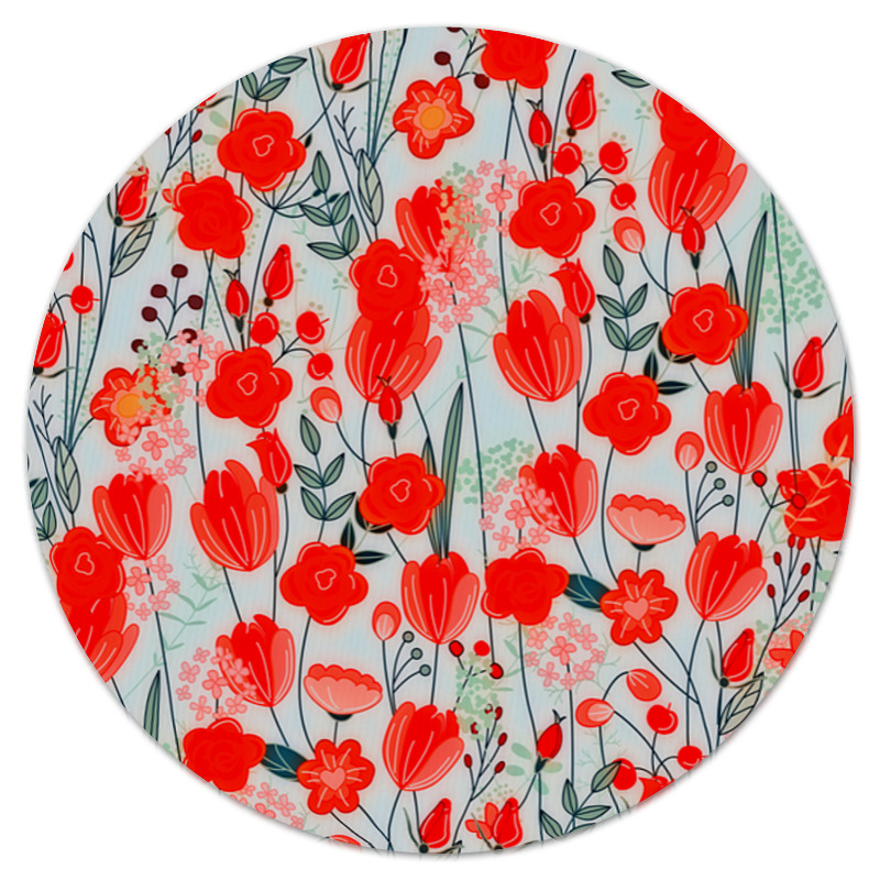 Printio Коврик для мышки (круглый) Красные цветы