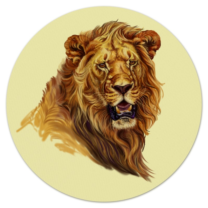Printio Коврик для мышки (круглый) Могучий лев браслет шнурок могучий лев
