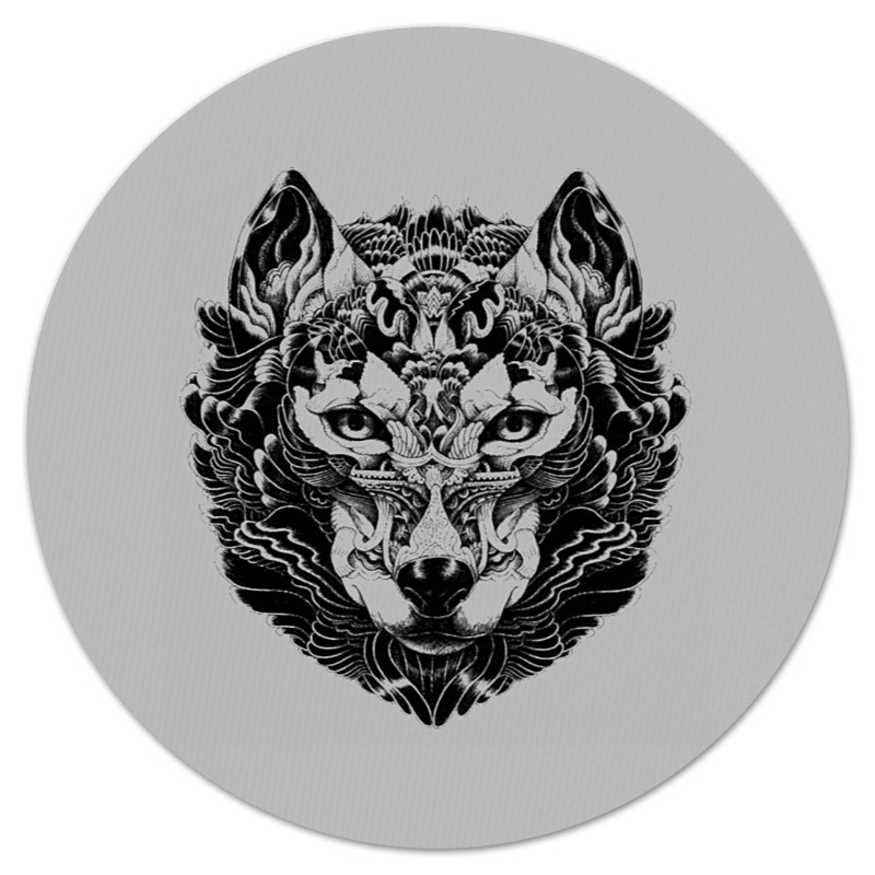Printio Коврик для мышки (круглый) Волк стилизация 2