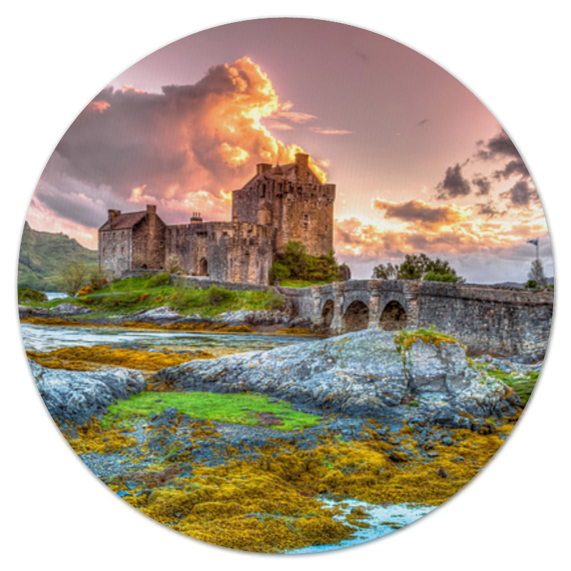 Printio Коврик для мышки (круглый) Замок в шотландии