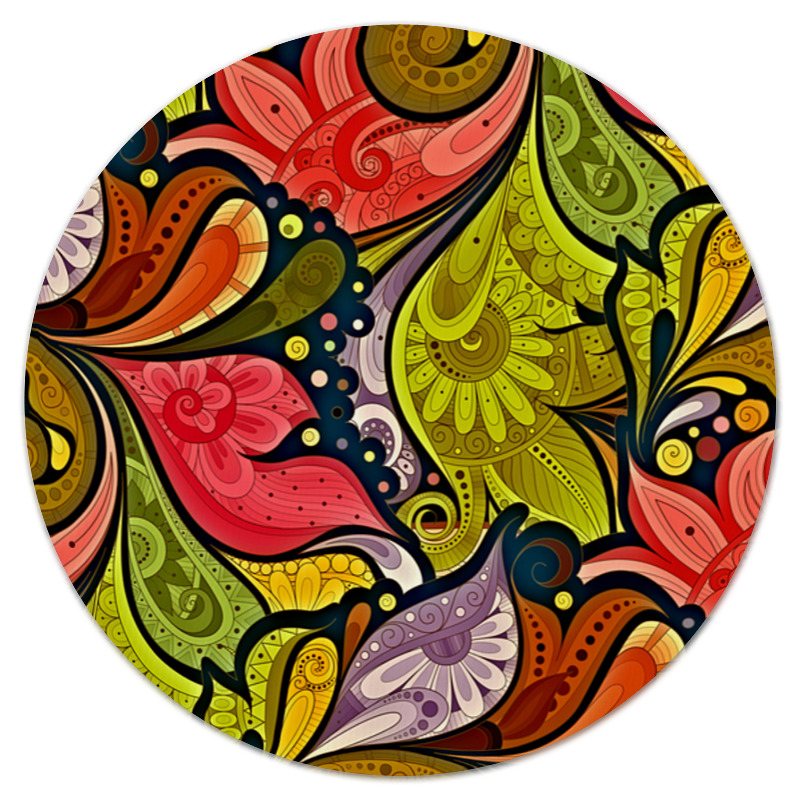 Printio Коврик для мышки (круглый) Цветочная роспись re pa накладка transparent для vivo v15 pro с принтом цветочная роспись