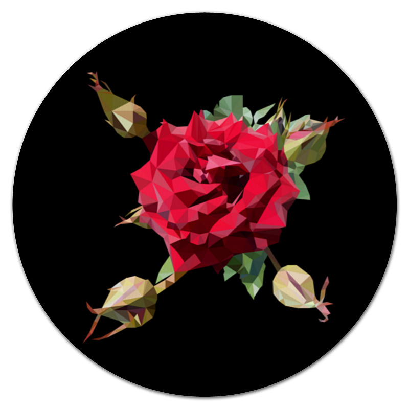 Printio Коврик для мышки (круглый) Rose low poly vector