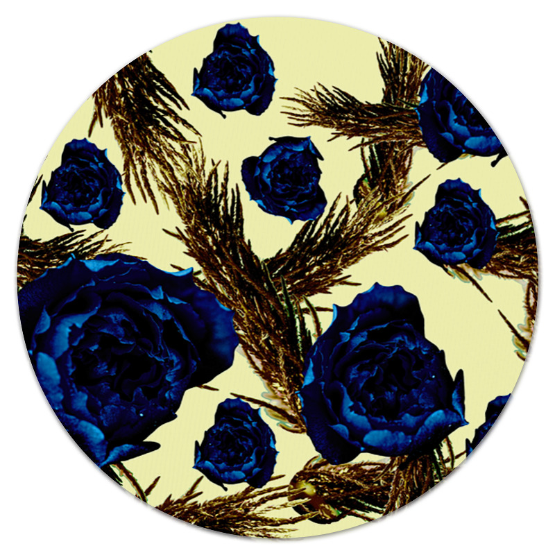 цена Printio Коврик для мышки (круглый) Синие розы