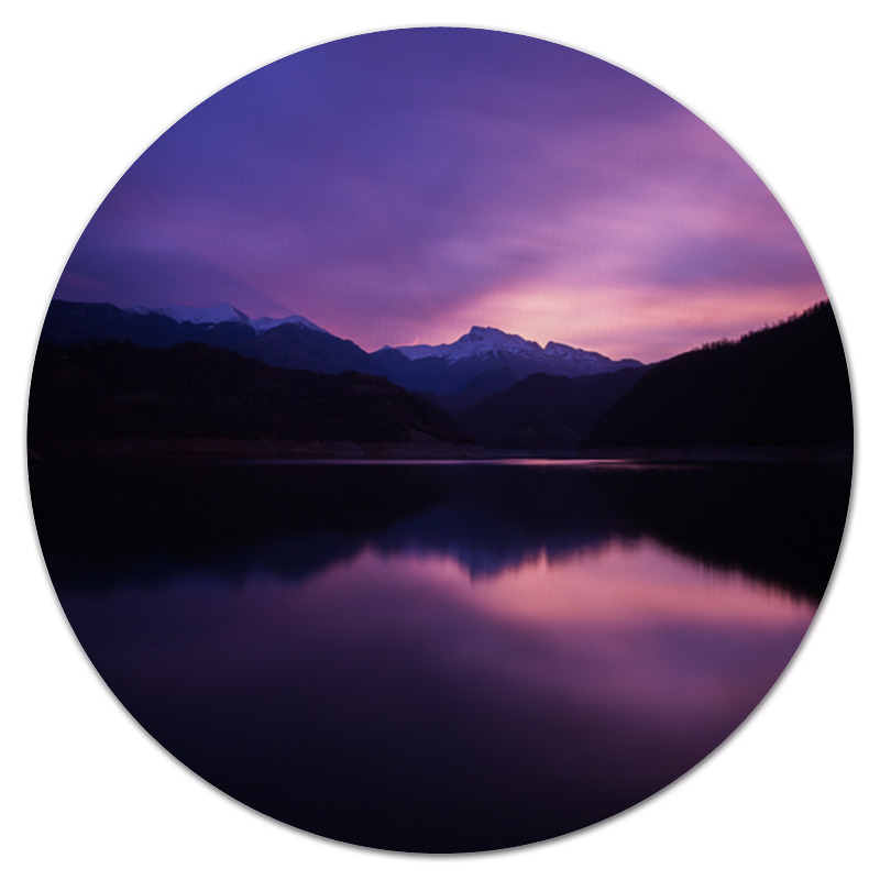 Printio Коврик для мышки (круглый) Фиолетовый пейзаж