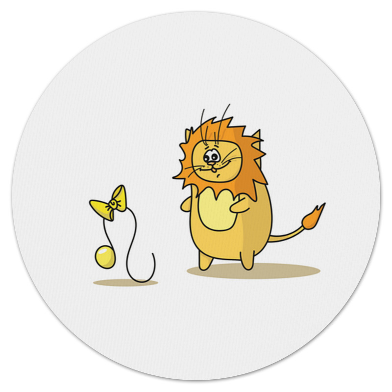 Printio Коврик для мышки (круглый) Кот лев. подарок для льва игрушка для животных ripoma лев с хвостом
