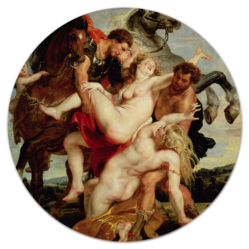 Printio Коврик для мышки (круглый) Похищение дочерей левкиппа (картина рубенса)