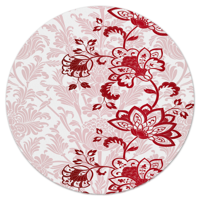 Printio Коврик для мышки (круглый) Красные цветочки