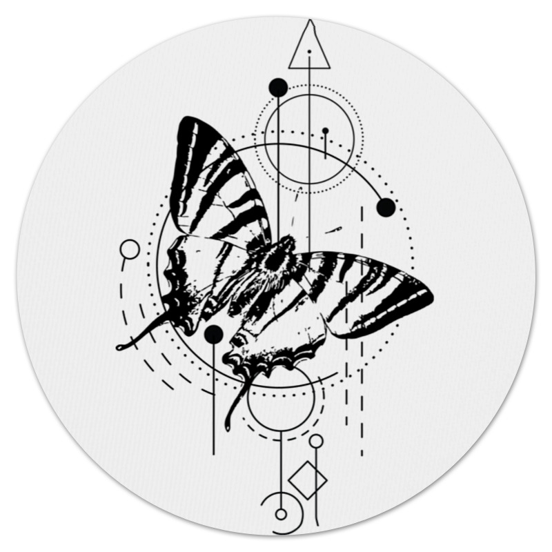 цена Printio Коврик для мышки (круглый) Круглый butterfly abstract geometry