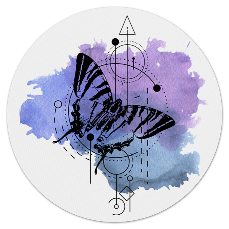 Printio Коврик для мышки (круглый) Круглый butterfly abstract geometry