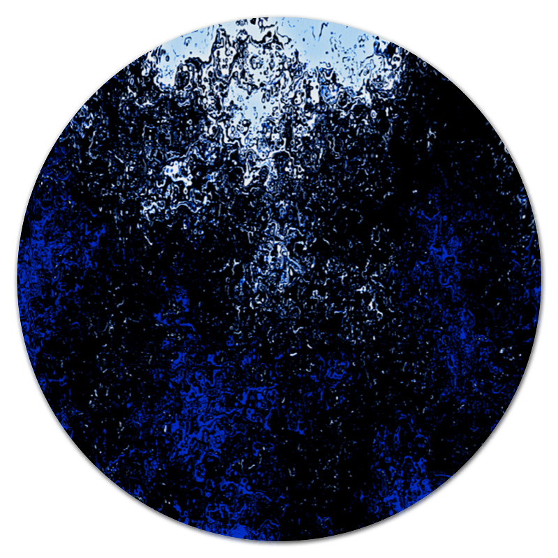 Printio Коврик для мышки (круглый) Черно-синие брызги