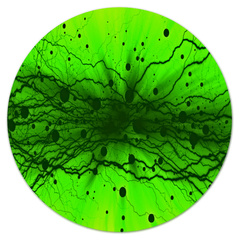 Printio Коврик для мышки (круглый) Узор на зеленом