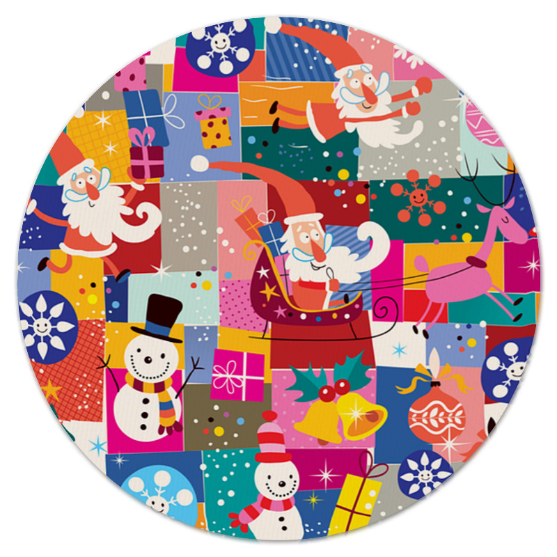 Printio Коврик для мышки (круглый) Санта и подарки
