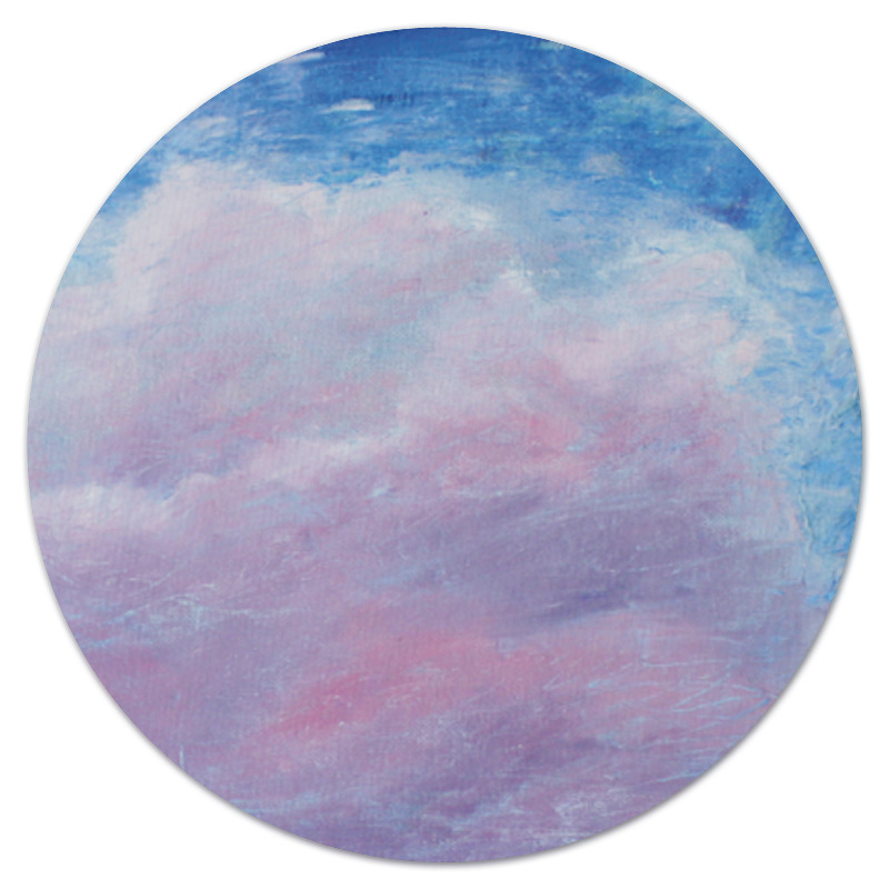 Printio Коврик для мышки (круглый) Розовое облако на небе